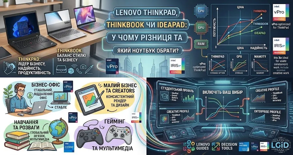 Lenovo ThinkPad, ThinkBook или IdeaPad — в чем разница и какой ноутбук выбрать?