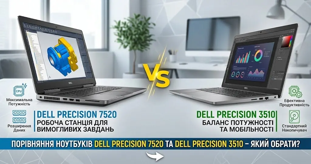 Порівняння ноутбуків Dell Precision 7520 та Dell Precision 3510 – який обрати?