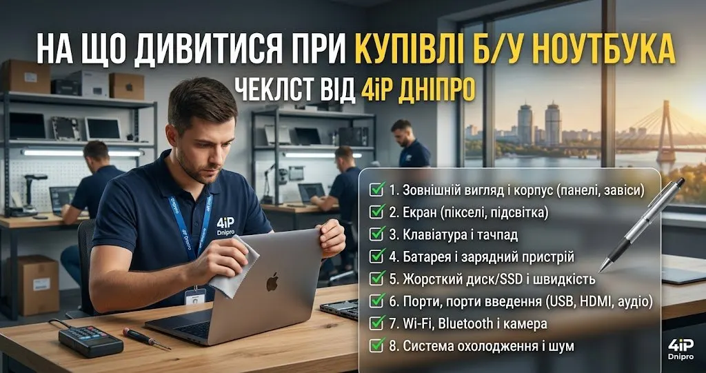 На що дивитися при купівлі б/у ноутбука — чекліст від 4iP Дніпро