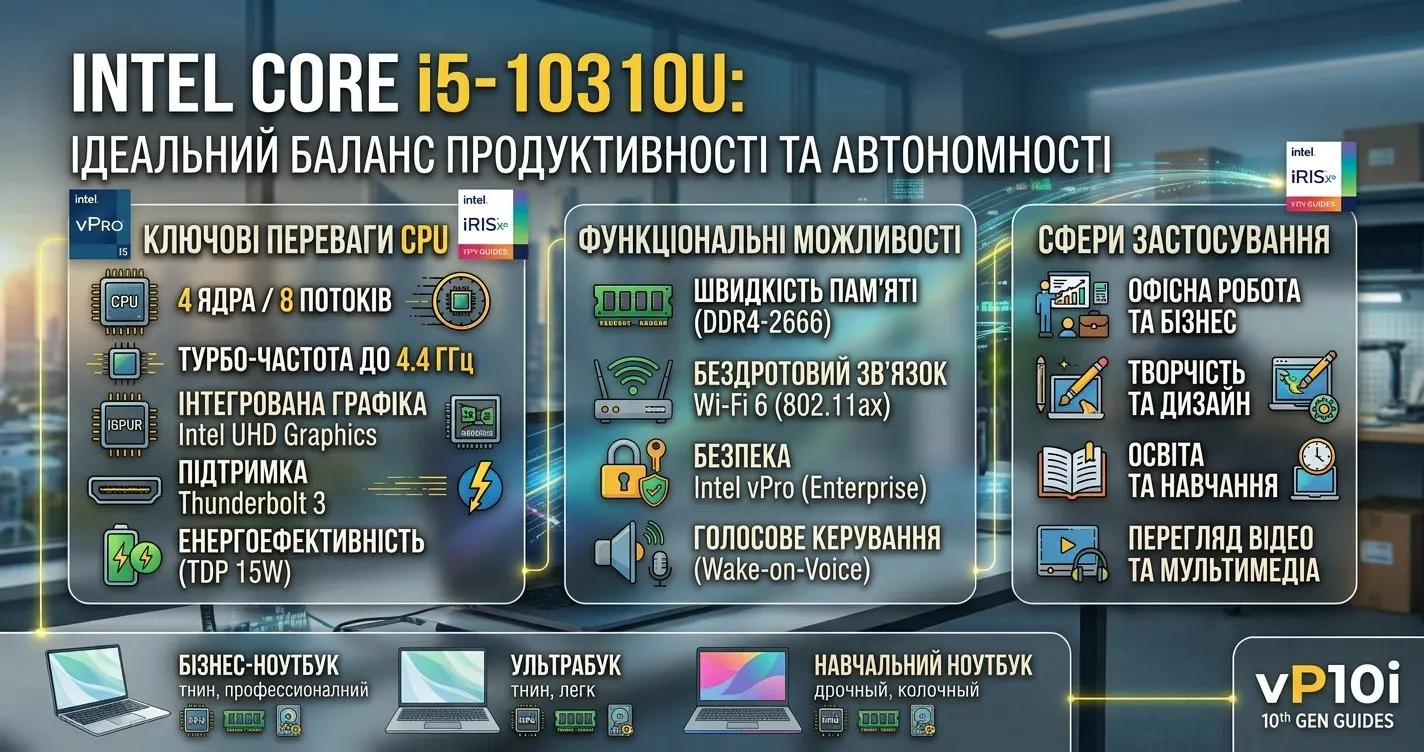Intel Core i5-10310U: Ідеальний баланс продуктивності та автономності