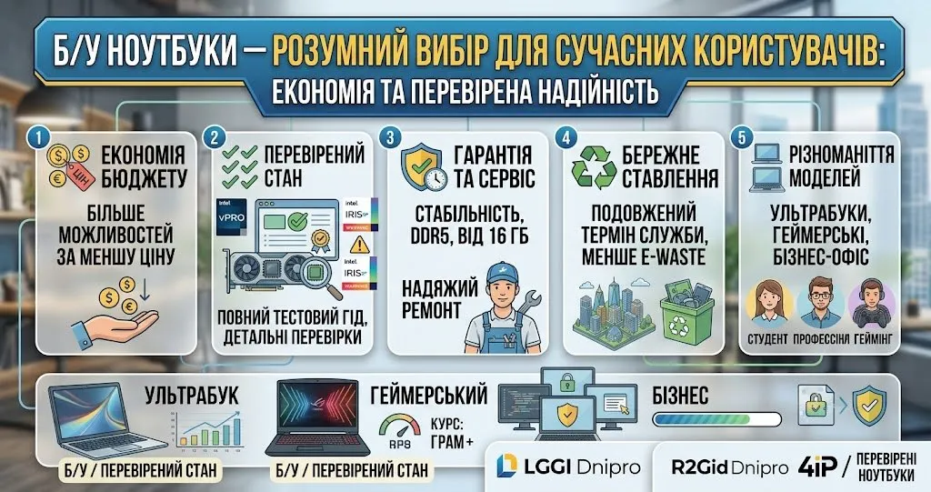 Б/У ноутбуки — розумний вибір для сучасних користувачів