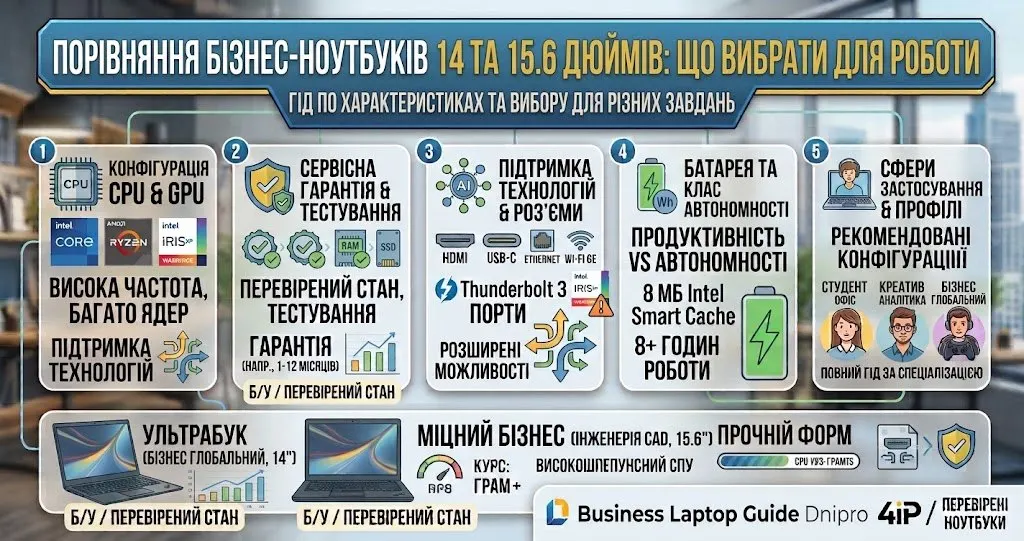 Купить ноутбук в Днепре: 14 или 15.6 дюймов для работы