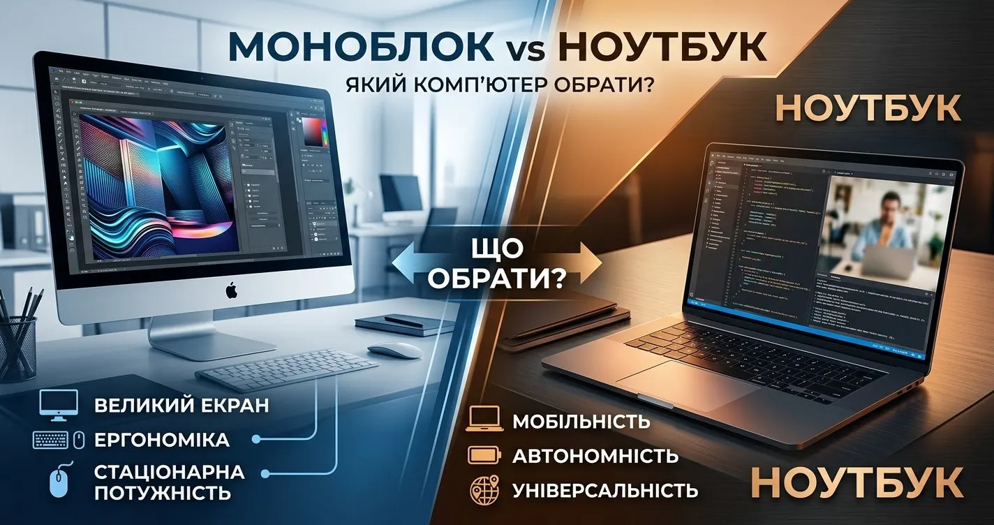 Моноблок чи ноутбук — що обрати?