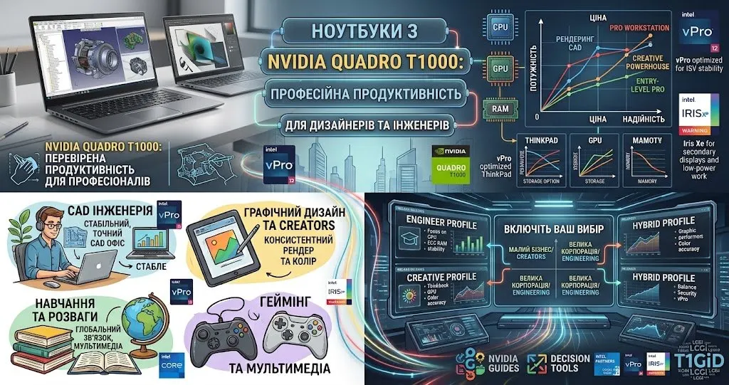 Ноутбуки с NVIDIA Quadro T1000 — профессиональная производительность для дизайнеров и инженеров