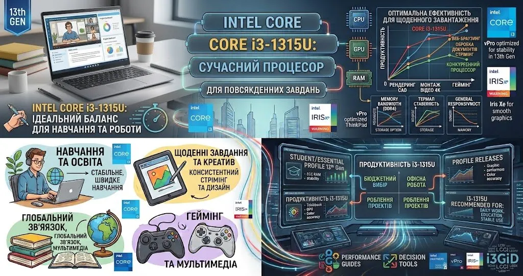 Intel Core i3-1315U — современный процессор для повседневных задач