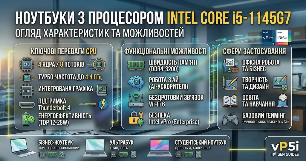 Ноутбуки з процесором Intel Core i5-1145G7