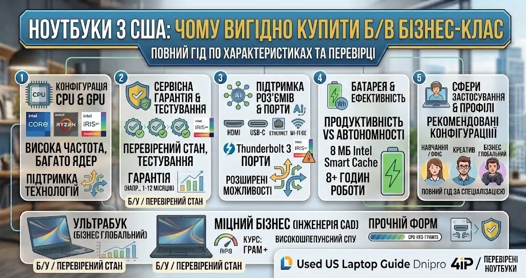 Ноутбуки з США: чому вигідно купити б/в бізнес-клас